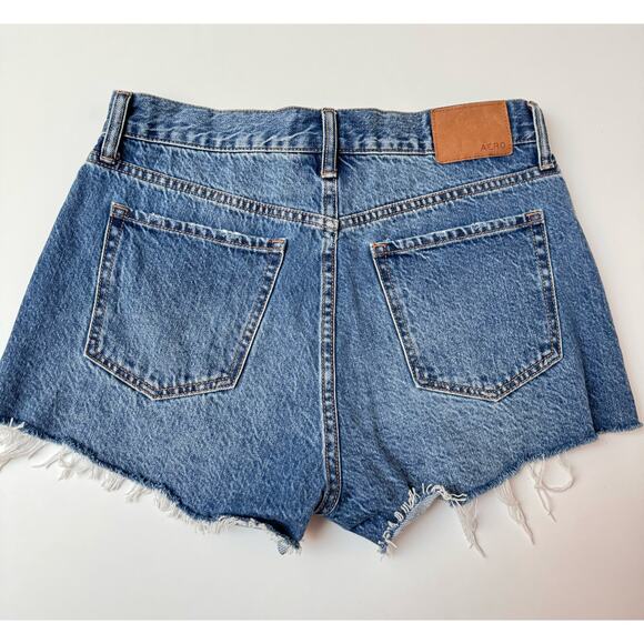 Aeropostale Slouchy Boyfriend Mid Waist Distressed Cotton Denim Shorts sz 2 - Picture 9 of 12